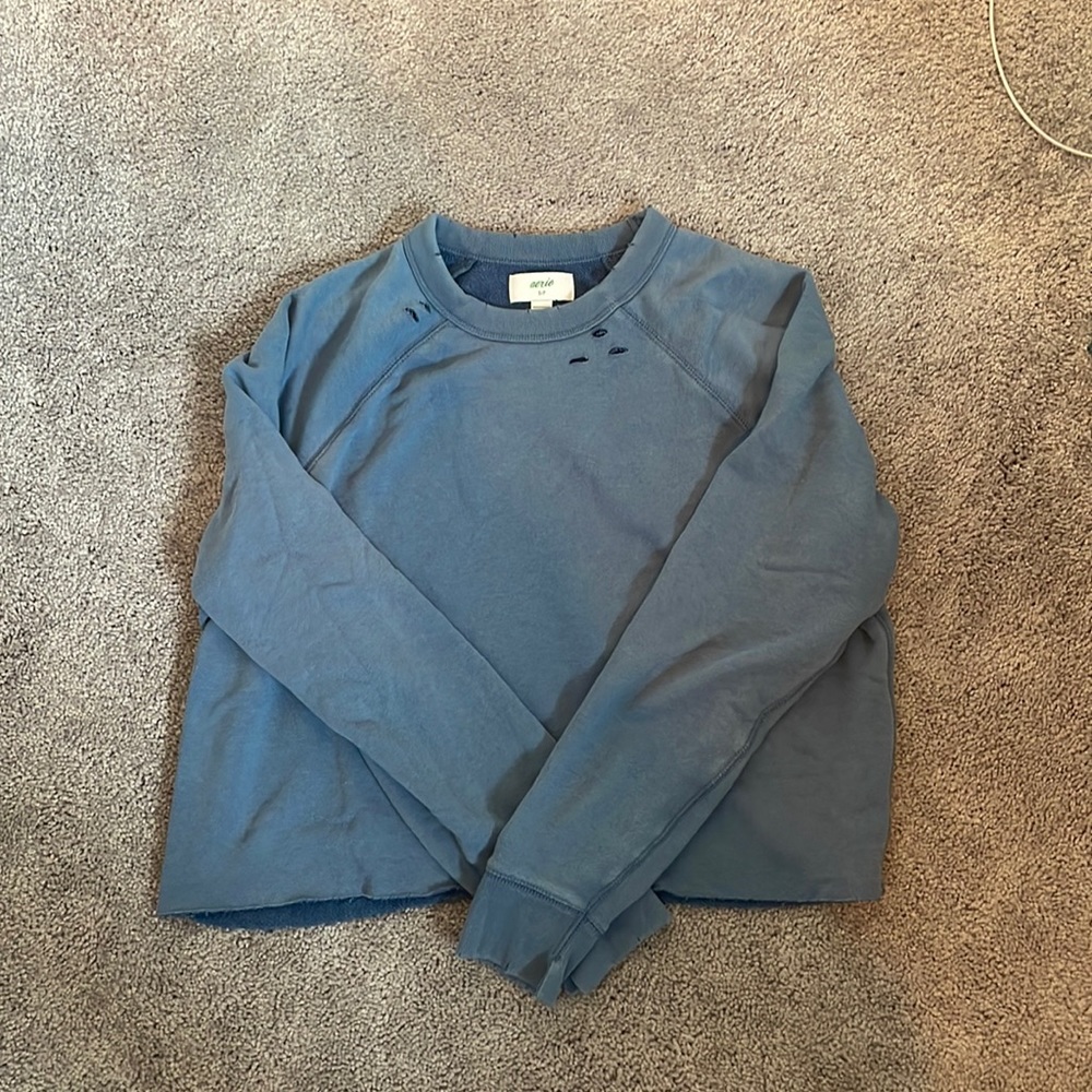 Aerie distressed crop sweatshirt